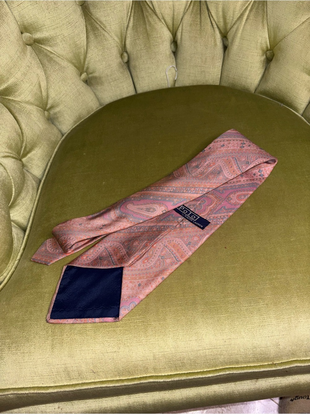 Polo by Ralph Lauren Pink Paisley Silk Tie - Picture 3 of 6